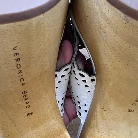 Veronica Beard Gaynor Platform Leather Sandals In White Size 8 New - Picture 9 of 13